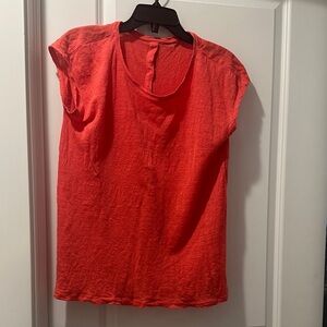 Vibrant tangerine colored Short Sleeve Women's Top